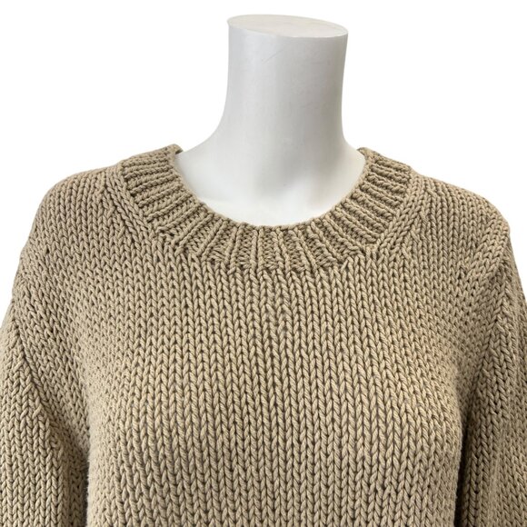 Michael Kors Beige Linen Open Knit Pullover Sweater size XL - Picture 2 of 7